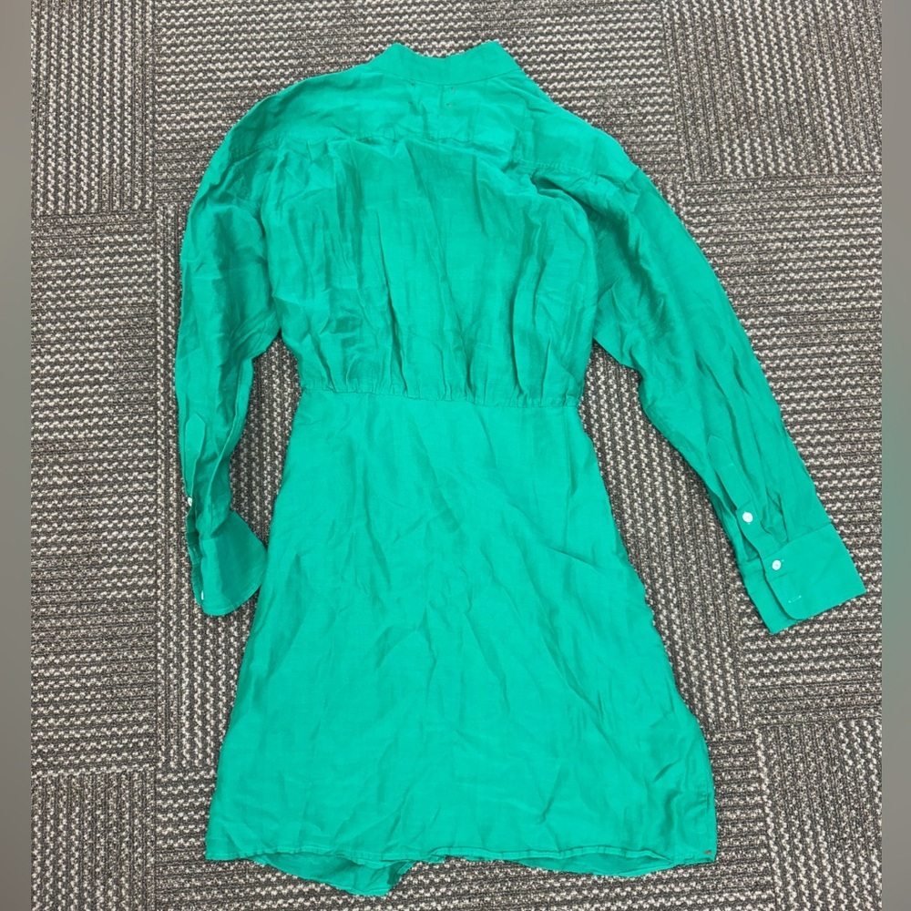Xirena Green Topaz Arly Cotton & Silk Mini Dress, size M - Picture 6 of 7